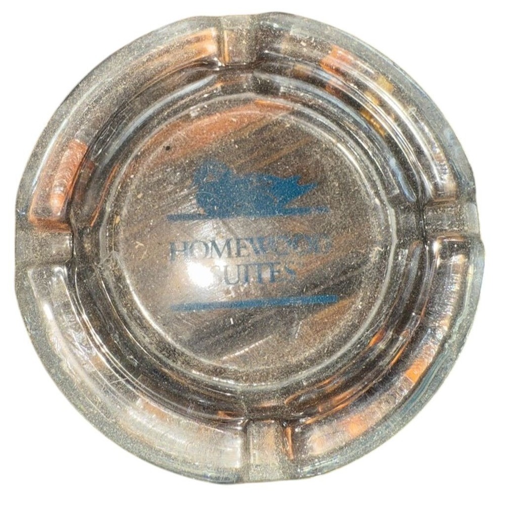 Vintage Homewood Suites Clear Glass Ashtray Hotel Collectible